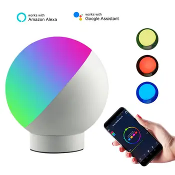 Настольная лампа Tuya Smart WiFi Беспроводное Управление Красочный Настольный ночник с регулируемой Яркостью Голосовое Управление Через Alexa Google Home Умный Дом Изображение 2