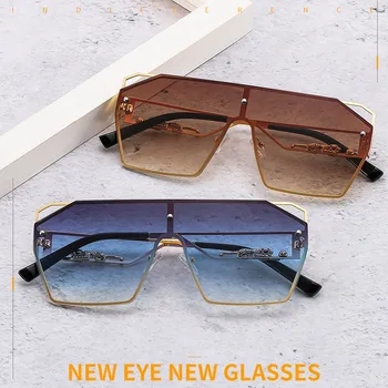Винтажные солнцезащитные очки в стиле панк, мужские дизайнерские очки для вождения, женские Роскошные Ретро очки в квадратной металлической оправе UV400 Изображение 2