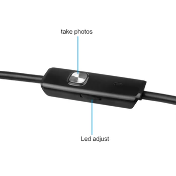kebidumei Мини-Камера USB 1 м/7 мм Объектив Жесткая Инспекционная Змеиная Трубка Водонепроницаемый Эндоскоп с 6 светодиодными Бороскопами для Android Новейший Изображение 2