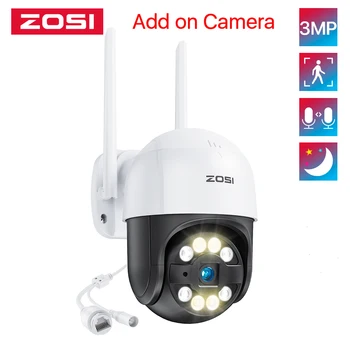 ZOSI 2K Панорамирующая/Наклонная Наружная WiFi камера безопасности, 3-Мегапиксельная PTZ IP-камера, 2-Полосная аудио-дополнительная камера, работает только с системой ZOSI NVR (ZR08AP)