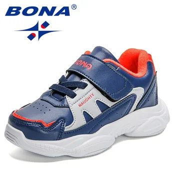 BONA 2023, Новые Дизайнерские детские Кроссовки, Кожаная Удобная повседневная обувь для мальчиков, Обувь для девочек, Кроссовки на мягкой подошве, Детская обувь