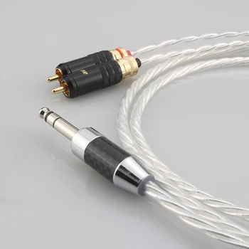HI-End Odin Посеребренный 6,35 мм разъем (1/4 ') 1/4 дюйма TRS (штекер) для двойного (2) RCA/Phono Splitter Аудио удлинительный кабель HIFI Изображение 2