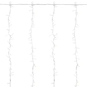 600 светодиодных теплых белых рождественских гирлянд для штор-6,5 ' Прозрачный провод Изображение 2