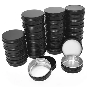Алюминиевые жестяные банки-24 упаковки по 2 унции /60 г, круглый металлический контейнер, банки с завинчивающейся крышкой и 40 упаковок по 1 унции / 30 г