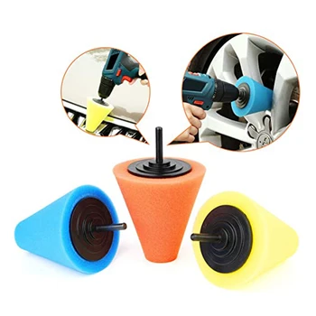 Автоматическая губка для полировки колес, используемая для электрической дрели 3 дюйма/4 дюйма Полировальный шар Полировальный конус Губка для полировки ступицы автомобиля