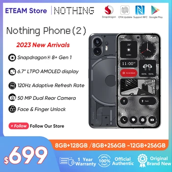 2023 НОВЫЙ Оригинальный Nothing Phone 2 Глобальная версия 6,7 ”Гибкий OLED 5G Snapdragon® 8+ Gen 1 50-Мегапиксельная Двойная камера