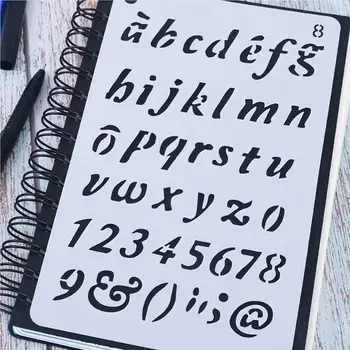 Набор из 12 предметов, шаблон для рисования алфавита, аксессуары для моющихся трафаретов