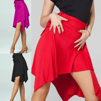 Юбка для латиноамериканских танцев, Треугольная юбка-фартук для взрослых, Женская высококачественная Румба, Самба, платье для латиноамериканских танцев Изображение 2