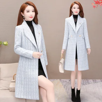 Роскошная одежда Норковая кашемировая куртка Женская Модная зимняя шерстяная куртка с длинным рукавом Женская утепленная корейская Свободная женская верхняя одежда
