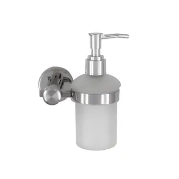 Насос-дозатор жидкого мыла, настенный насос-дозатор мыла/лосьона для ванной комнаты или кухни -Матовое стекло/Нержавеющая сталь
