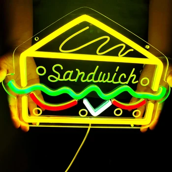 Сэндвич неоновая вывеска Светодиодный светильник Акриловая пластина lucida может быть настроена для украшения стены неоновой вывеской вечеринки Изображение 2