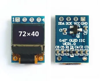 maithoga 0,42-дюймовый 4-контактный Белый OLED-экран с Адаптерной платой COG SSD1306 Drive IC 72*40 IIC Интерфейс