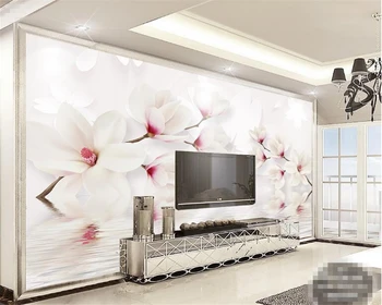 Beibehang 3D обои для украшения дома на заказ, фоновые обои для гостиной, романтические фотообои с белой магнолией