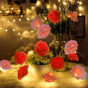 1,5 М 3 М светодиодные гирлянды из роз на День Святого Валентина, свадьбу, Украшение сада для девочек, Ночник, Рождественские сказочные огни 2# Изображение 2