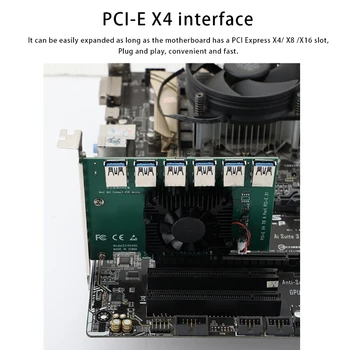 Графическая карта расширения PCIE X4 от 1 до 6 для майнинга BTC Miner от 1 до 6 PCI-E USB3.0 с позолоченным Дизайном