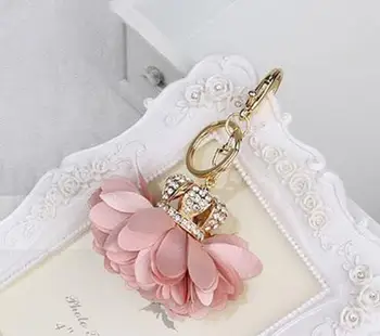 50 шт./лот, женский брелок с цветочным узором в романтическом стиле, женская повседневная корона, брелок для ключей