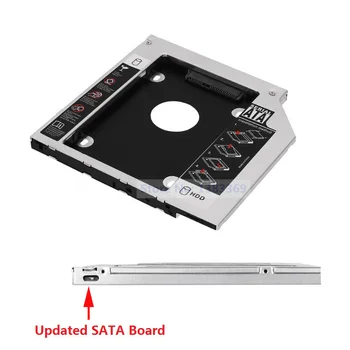 2nd SATA HDD SSD Жесткий диск Оптический отсек Caddy Адаптер Лоток Рамка для Dell Inspiron 15 3521 3537 5521 5535 5537 5558 5559 Изображение 2